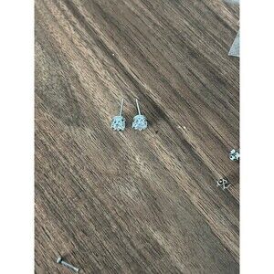 Women’s Earrings White Stone CZ Silver color Tiara Crown Earrings new